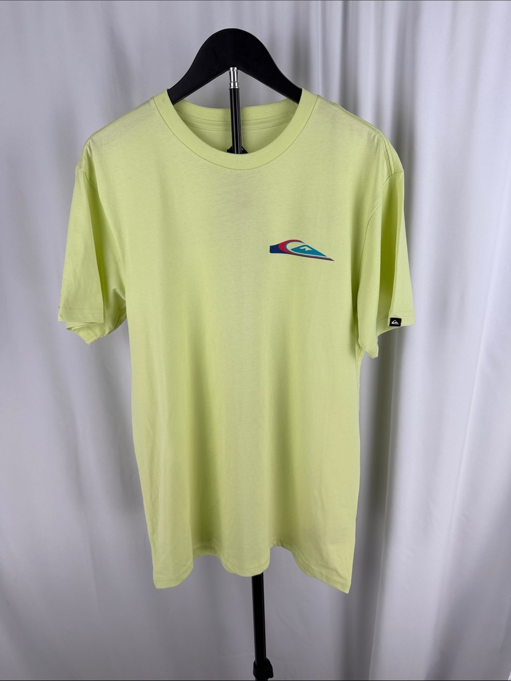 2 for 1 Quiksilver Neon Lime Crewneck Short Sleeve Tee with Small Wave Logo